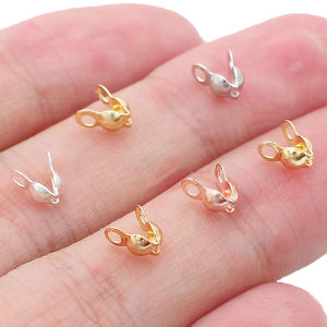 10pcs High Quality Color Retention Brass Crimp Beads Clasp Connectors with 14K/18K/Platinum/Silver/Rose Gold Plating For DIY Jewelry Finding Making Accessories