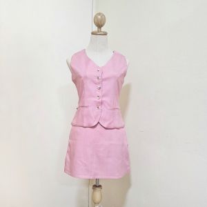 026BP ชุดเซ็ต2ชิ้น เสื้อก๊ก กระโปรงกางเกง Skort ชุดเที่ยว ชุดทำงาน