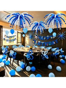 ETY | Long Firework Style Blue Balloon Decoration