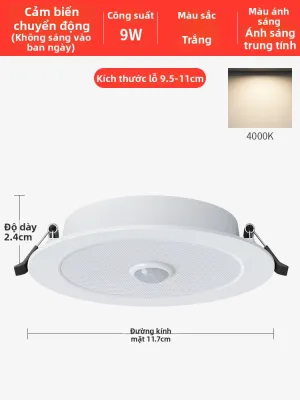 TONGZHIGUANG | Đèn Downlight Cảm Biến Âm Thanh & Chuyển Động