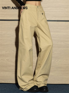 Khaki High End Casual Wide Leg Comfortable Pants