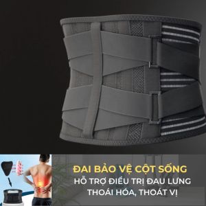 Đai Lưng Bảo Vệ Cột Sống Giúp Giảm Đau Lưng với 6 Thanh Thép Hỗ trợ Thoáng Khí Hỗ trợ điều trị Thoái Hóa Cột Sống Thoát Vị Đĩa Đệm