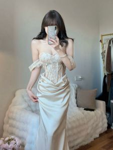 CHANGTONG | High-End Sophisticated Strapless Mermaid Fitted Skirt