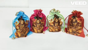 Traditional Print Potli Bag for Gifting | Reusable Drawstring Gift Pouch for Weddings Parties & Festivals | Decorative Favor Bag (Pack of 1)