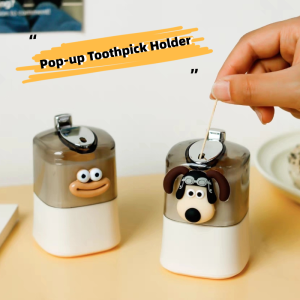 Pop-up Automatic Toothpick Dispenser Portable Plastic Toothpick Holder Container Creative Press Toothpick Storage Box Organizer