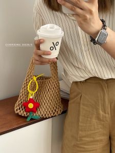 กระเป๋าถือผ้าฝ้ายสไตล์เกาหลีสำหรับฤดูร้อน กระเป๋าถือผู้หญิง กระเป๋าสะพายไหล่เดี่ยว กระเป๋าถือขนาดเล็ก กระเป๋าสะพายข้างแบบอเนกประสงค์