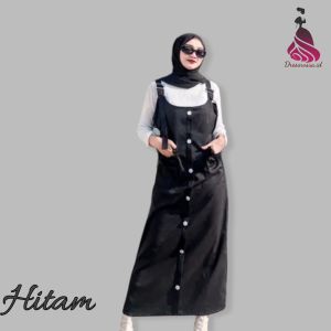 Overall Innara Cargo Rok Kodok Wanita Korean Style Bahan Twill Strech Allsize Fit XL