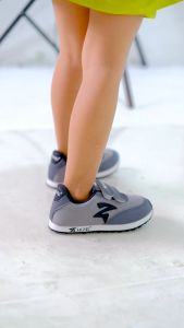 HIPZI Sepatu Anak Sneaker Anak Laki Laki Perempuan Sport Olahraga Sekolah Viral HADS Abu Hitam
