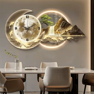 Decorative Wall Clock With Light Creative Design High End Luxury Decorative Clock