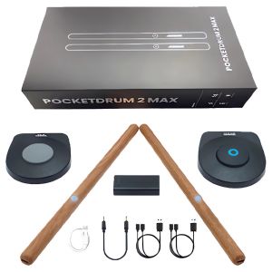 กลองพกพา 2 พลัส ชุดไม้กลองอิเล็กทรอนิกส์ดิจิทัลแบบสัมผัสได้ ไม้กลอง แป้นเหยียบเท้า อะแดปเตอร์บลูทูธ