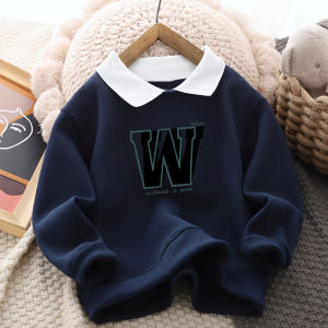 Áo Thun Polo Cổ Bẻ Tay Dài Thời Trang Cho Bé Trai Mùa Xuân Thu Đông Thường Ngày Không Có Mũ Chất Liệu Polyester Áo Nỉ