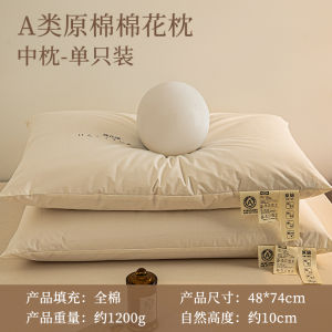 Pure Cotton Pillow Core Xinjiang Cotton Antibacterial Dust Mite Proof Neck Support Pillow for Adults And Students Pair Set