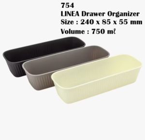 Green Leaf 754 keranjang plastik wadah sedang laci organizer 750 ml LINEA DRAWER new serbaguna
