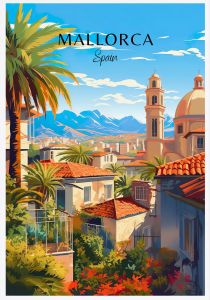 BILIBILI | Tây Ban Nha Du Lịch Poster In Canvas - Nghệ Thuật Phong Cảnh Hình Ảnh Barcelona Madrid Granada Paris Gran Canaria Phong Cách Hiện Đại Trang Trí Nhà Cửa