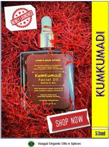 100% Organic Pure Kumkumadi Saffron Coldpress Almond Oil for Ultra Radiant Skin  (33ml / 53ml) - Alcohol Free
