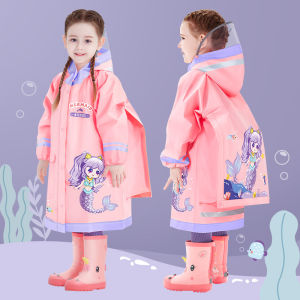 Childrens Raincoat Elastic Cuff School Uniform Full Body Waterproof Backpack Position Raincoat Kindergarten Elementary School Special Use
