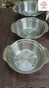 Bộ chậu rổ bộ thau rổ inox 304 Chockmen Ckm403 ckm404 ckm405 sáng bóng bền đẹp tiện lợi an toàn dùng được máy rửa chén.