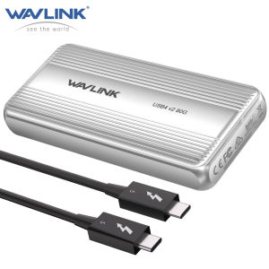 WAVLINK TERPILIH - Enklosur SSD NVMe USB4 V2 PCle Gen4 80Gbps Ditenagai JHL9480 Kecepatan Baca 6000+MB/s dan Kecepatan Tulis 5000+MB/s Kipas Pendingin Plug dan Play Kompatibel dengan Thunderbolt4/5 USB4 Untuk Mac M4/M3/M2