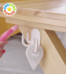 OSQ 3 Branches Rotating Adhesive Hook Bathroom Wall Hole-Free Hanger Key Towel Rack