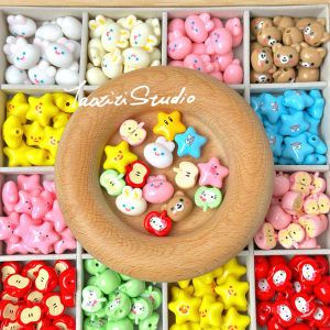 Handmade Acrylic Star Rabbit Loose Beads DIY Jewelry Accessories Material Beading Craft Supplies Fashionable Earring Components