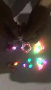 Childrens Toys Gyroscope Glowing LED light Fidget Spinner hand-cranked top luminous decompression 3 different kinds of lights