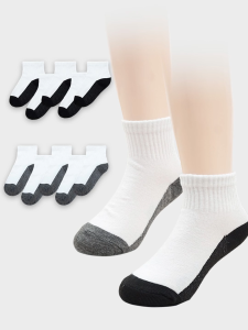 【พร้อมส่งจากกรุงเทพ】🚀ชุดถุงเท้าเด็กสีขาว 5 คู่ ยืดหยุ่นสูง ถุงเท้านักเรียน เหมาะสำหรับอายุ 1-13 ปี