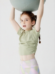 JOLLY BEAN | Ruffled Round Collar Solid Color T-Shirt for Girls