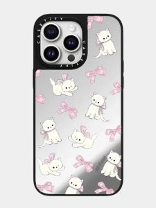 Adorable Cat Butterfly Knot Phone Case for Apple 15Pro Max iPhone 14 High-End Feel 13Pro Suitable for Men And Women