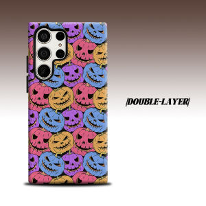 BILIBILI | p-Pastel Pumpkin Halloween For Samsung Galaxy S26 S25 S24 A56 A36 Dual Layer Luxury Fashion Full Lens Protective Case