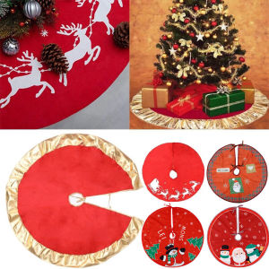 60/90/100cm Cartoon Christmas Tree Skirt Santa Claus Xmas Tree Cover Base Decor Merry Christmas Decorations