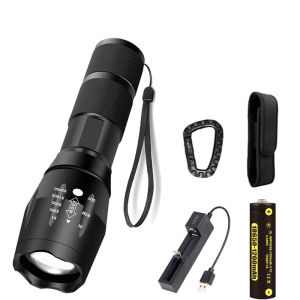 High Power T6 LED Flashlight 5 Modes Zoomable Aluminum Alloy Waterproof Torch 1000LM 200m Beam for Outdoor Camping Emergency