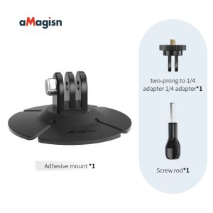 aMagisn Flexible Adhesive Mount for Helmet & Any Flat Curved Surfaces Compatible Gopro Hero / DJI / Insta360 Camera Accessories
