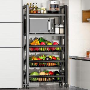 DIHUANTUO | Multifunctional Microwave and Pot Kitchen Organizer with Wheels