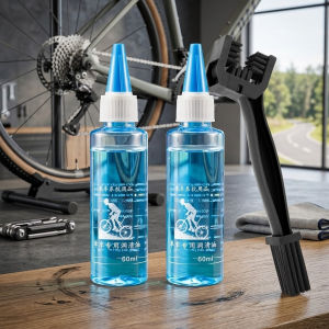 180ML Bike Chain Lube Kit with Cleaning Brush Waxy Dry Lubricant for MTB Road Bike Anti-Rust Oil for Drivetrain & Gear