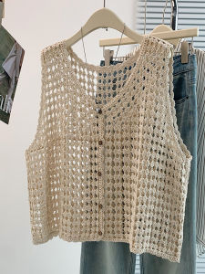 AIYITI | Age-Reducing Lacy Crochet Spacious Womens Vest Sweater