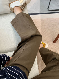 Womens High Waist Straight Leg Fleece Lined Jeans Autumn Winter Loose Fit Slimming Small Size Wide Leg Grandmother Pants