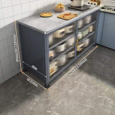 youqin | Kitchen Storage Rack Shelf Side Table Workspace Cabinet