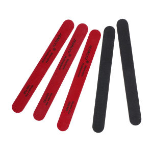 5/10 ชิ้น/ล็อตไม้เล็บ Art สําหรับเล็บสองด้านสีดําสีแดง 100/180 กระดาษทรายกรวดเล็บไฟล์บัฟเฟอร์ลบเจล