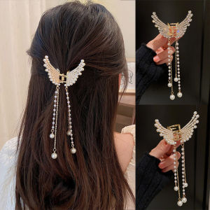 Korean Girl Pearl Butterfly Hair Clip & Metal Claw Clips: Fashion Hair Accessories for Women