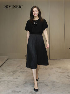 Autumn Women H-Type Soft Pleated Skirt