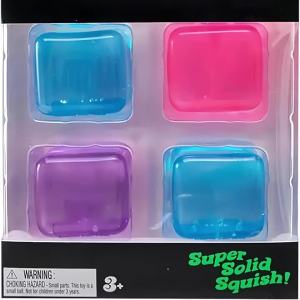 Schylling | Four Mini Ice Cube Squishy Squeeze Toys Stress Relief Vent Toys Anti-Anxiety Sensory Decompression Toys for Adults