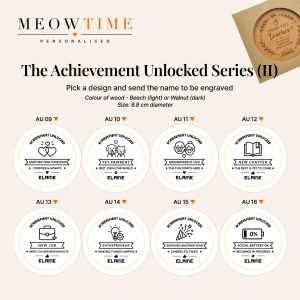 MeowTime Personalised - Laser-Engraved Wooden Coaster for door gift farewell party favor or christmas present
