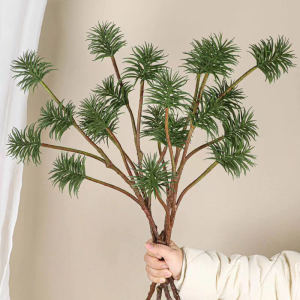 Artificial Buxus Sempervirens Pine Branches 5 Heads Plastic Floral Stems Australian Faux Green Plant Scene Decoration