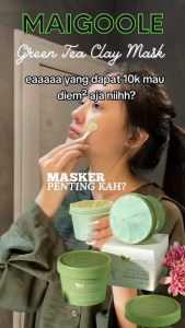 Maigoole Masker Lumpur Wajah dengan Ekstrak Teh Hijau - Pembersih Pori Penghilang Jerawat - 100gr