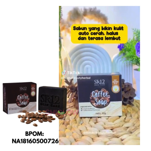 ORIGINAL BPOM SR12 Sabun Batang Coffee Kopi Arabika untuk wajah dan Badan Halal  Mengatasi jerawat dan flek hitam