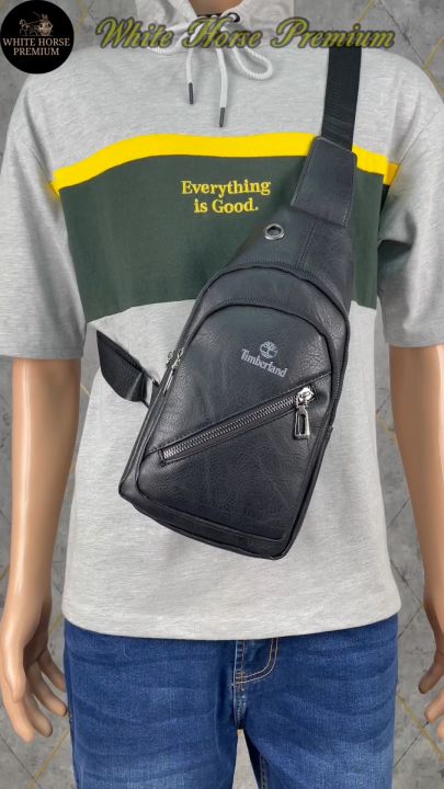 Timberland Synthetic Leather Men Chest Bag Beg Dada Crossbody Bag Sling Bag Shoulder Bag