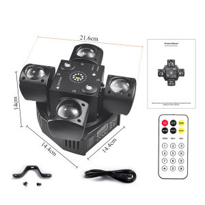 Remote Control LED Beam Moving Head Light DMX Red&Green Laser Amber Flash Effect Lighting DJ Disco Nightclub Party  Stage Lights