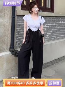 กางเกงผ้าใบทรงหลวมเอวสูงสไตล์เกาหลีสำหรับผู้หญิงไซส์ใหญ่ ทรงหลวม ดีไซน์เก๋ไก๋ ใส่สบายในฤดูร้อน กางเกงขายาวทรงหลวม