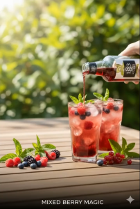 1883 MAISON ROUTIN Mixed Berries Syrup 1L | Premium Berry Flavor for Coffee Milk Tea Dessert and Cocktails