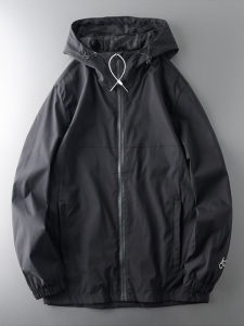 Outdoor Jacket Coat Mens Spring and Autumn Men Black Sports Trench Coat Mens Leisure Cargo Windproof Autumn Wear Jacket